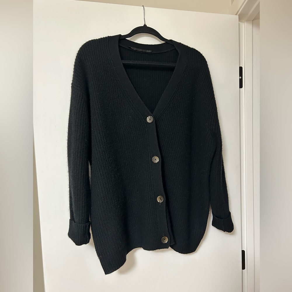 Jenni Kayne 100% Cashmere Cocoon Cardigan, Size Small, Black